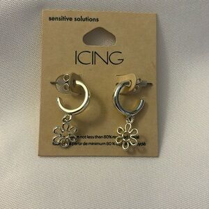 Icing Flower Earrings Silver